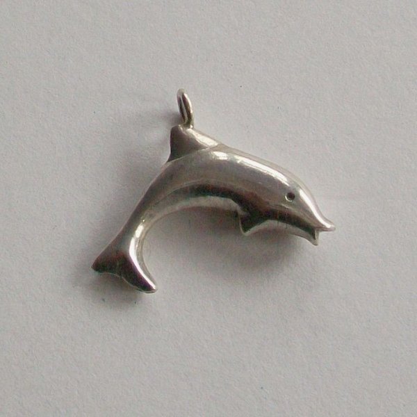 Delfin Anhänger massiver Silberschmuck