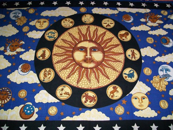 Indische Tagesdecken Cloud Zodiac Sonnenbahn