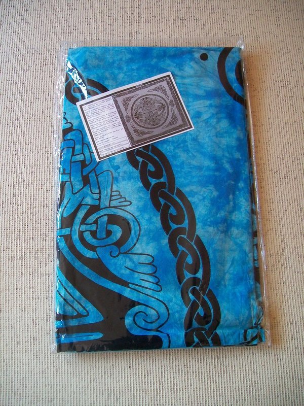 Indische Tagesdecken Tücher Motiv Celtic blau