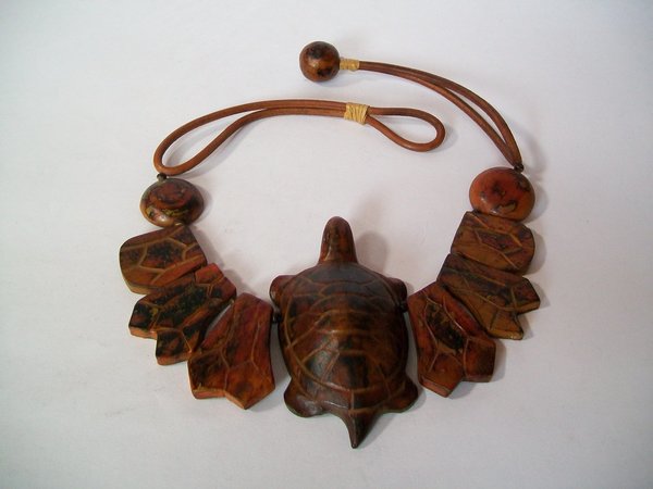 Halskette Schildkröte edler Halsschmuck Holz