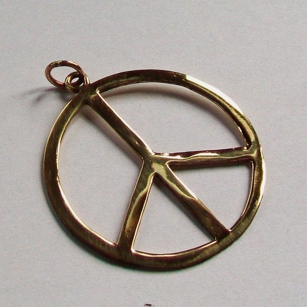 Peace Zeichen Friedenssymbol Anhänger Bronze