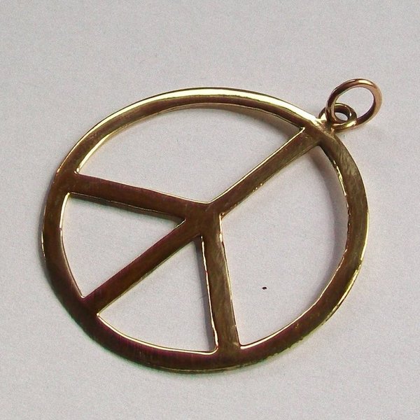 Peace Zeichen Friedenssymbol Anhänger Bronze