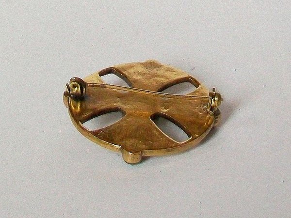 Brosche Keltisches Kreuz Bronze Gewandnadel