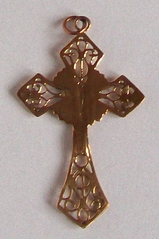 Prächtiger Kreuz Anhänger viele Details Bronze
