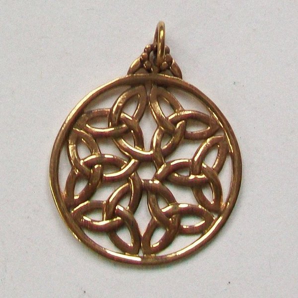 Keltischer Knoten Anhänger Amulett in Bronze
