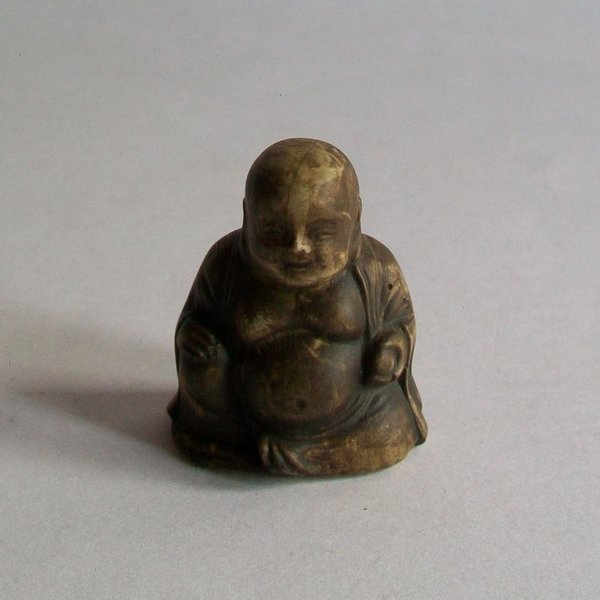 Buddha Dekoration Figur aus Alabaster dunkel