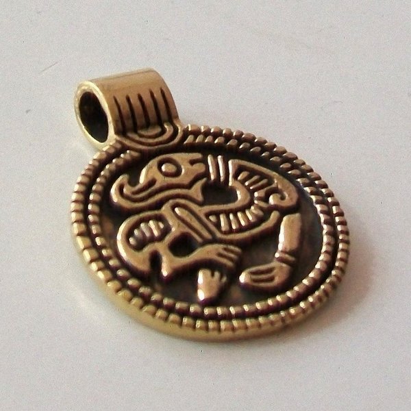 Wikinger Amulett Anhänger mit Tiersymbolik Bronze