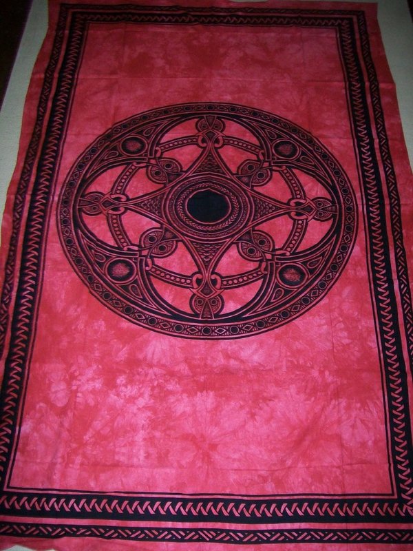 Indische Tagesdecken Tücher Celtic Image rot