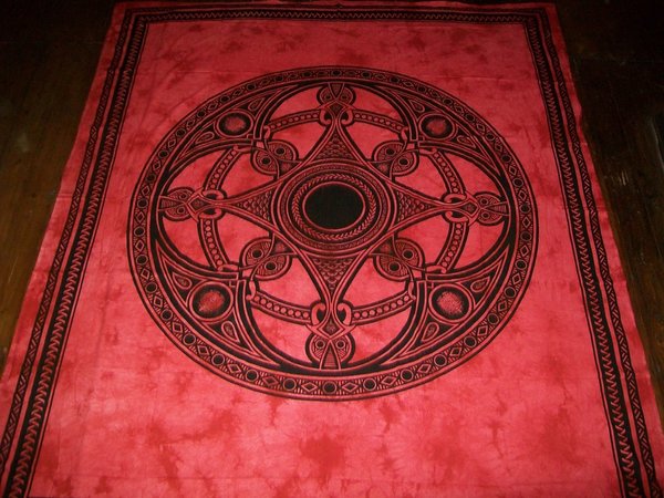 Indische Tagesdecken Tücher Celtic Image rot