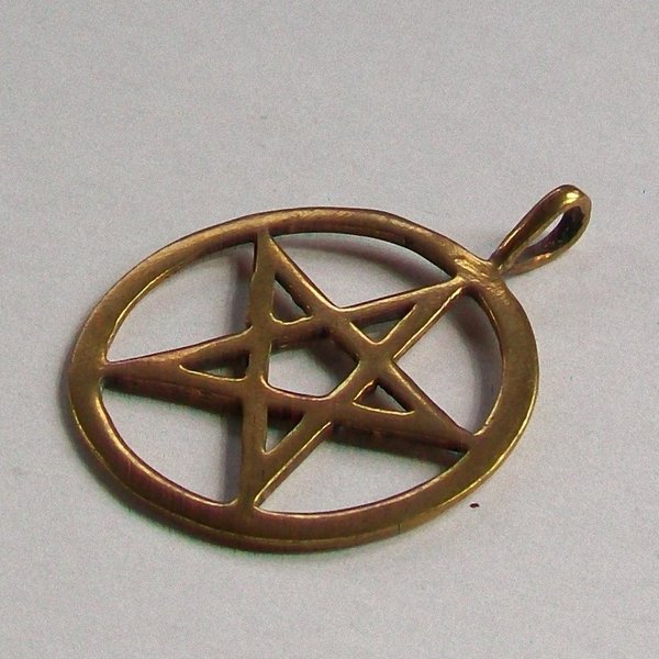 Pentagramm Anhänger mit fester Öse Bronze