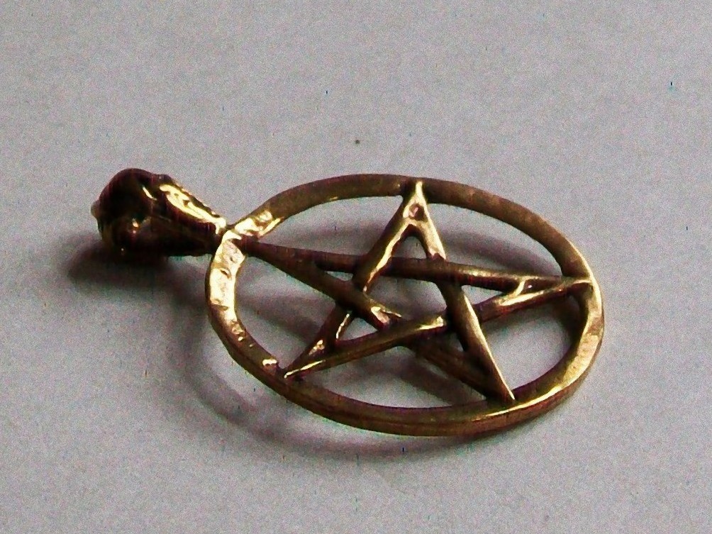 Pentagramm Anhänger Bronze geknotet 3,4cm Keltik Wikinger massiv Gothic M 168 