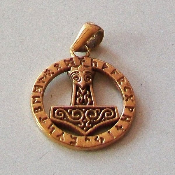 Edles Amulett mit Thorhammer Bronzeschmuck