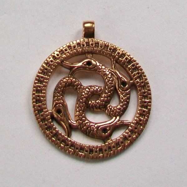 Schlangenamulett Anhänger Wikinger Bronze