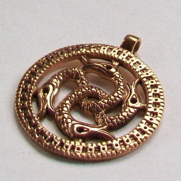 Schlangenamulett Anhänger Wikinger Bronze