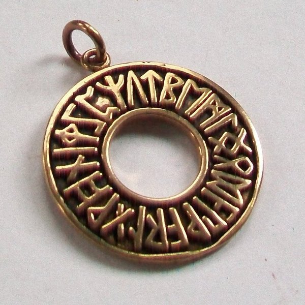 Wikinger Germanen Amulett Runenkreis Bronze