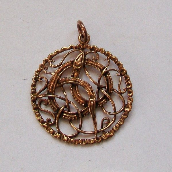Keltisches Schlangensymbol Amulett Bronze