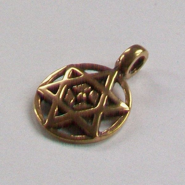 Hexagramm Schutzsymbol Anhänger Bronze massiv