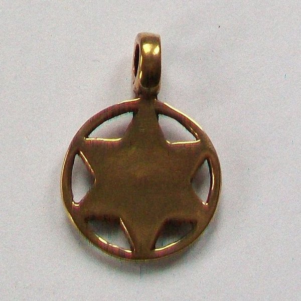 Hexagramm Schutzsymbol Anhänger Bronze massiv