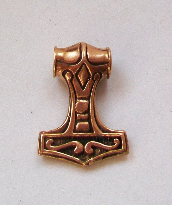 Thorhammer der Wikinger Anhänger in massiv Bronze