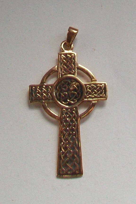 Keltisches Kreuz mit Keltenknoten Anhänger Bronze